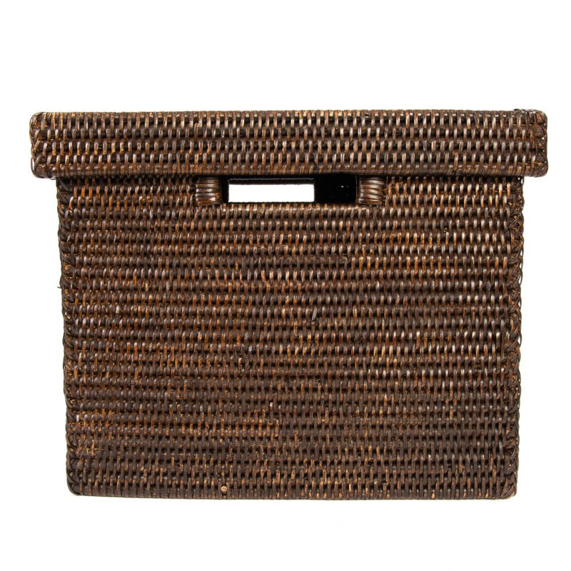 artifacts trading Rattan File Box with Lid and Cutout Handles Wayfair